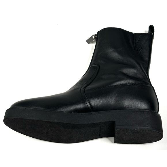 Andre Assous Vernon Womens Black Leather Zip Water Resistant Ankle Boots 7M New - Picture 7 of 13